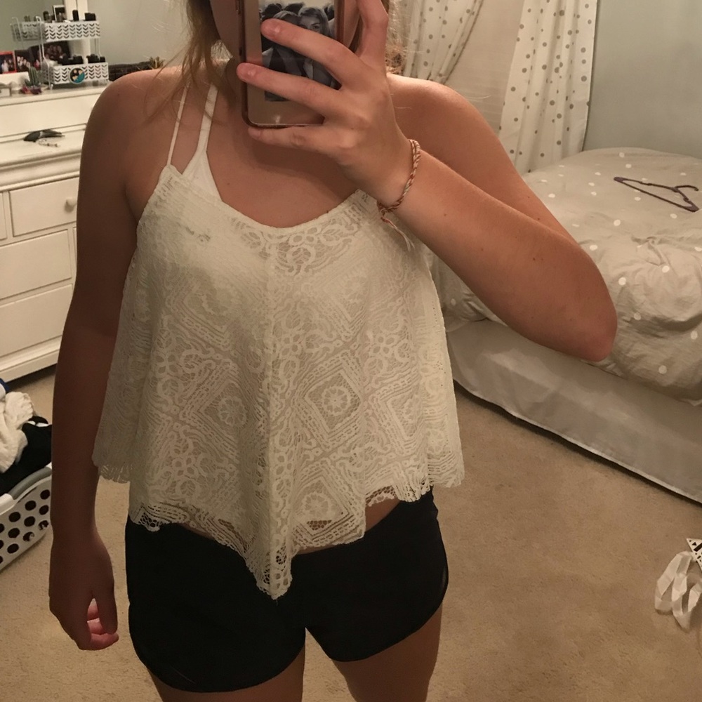 american eagle white tank top